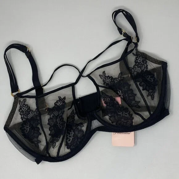 Agent Provocateur Demelza Black Bra 34E NWT
